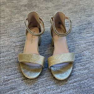 Girls Nina Gold Glitter Dress Sandals